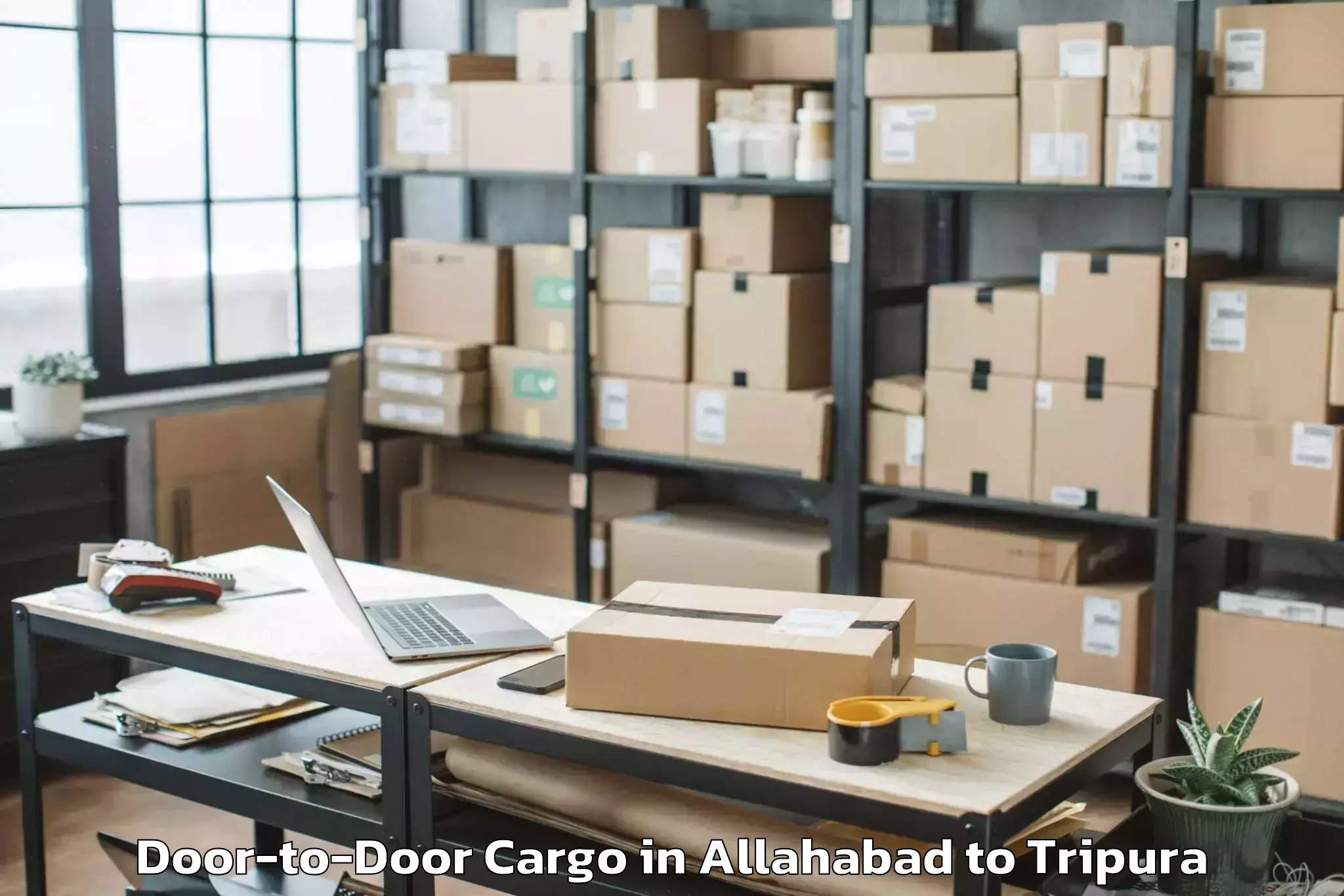 Book Allahabad to Manughat Door To Door Cargo Online